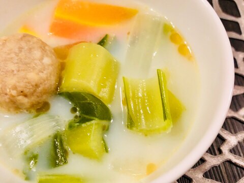 余ったルーで☆青梗菜の中華風クリームスープ
